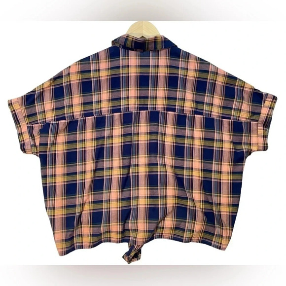 Madewell Tie Hem Plaid Button Down Top - Picture 5 of 5